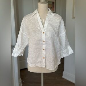 Zara White Button-Up Blouse